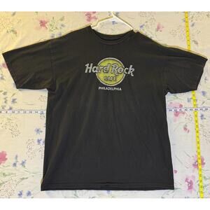 Hard‎ Rock Cafe Philadelphia T-Shirt XL Black 100% Cotton Made in Mexico